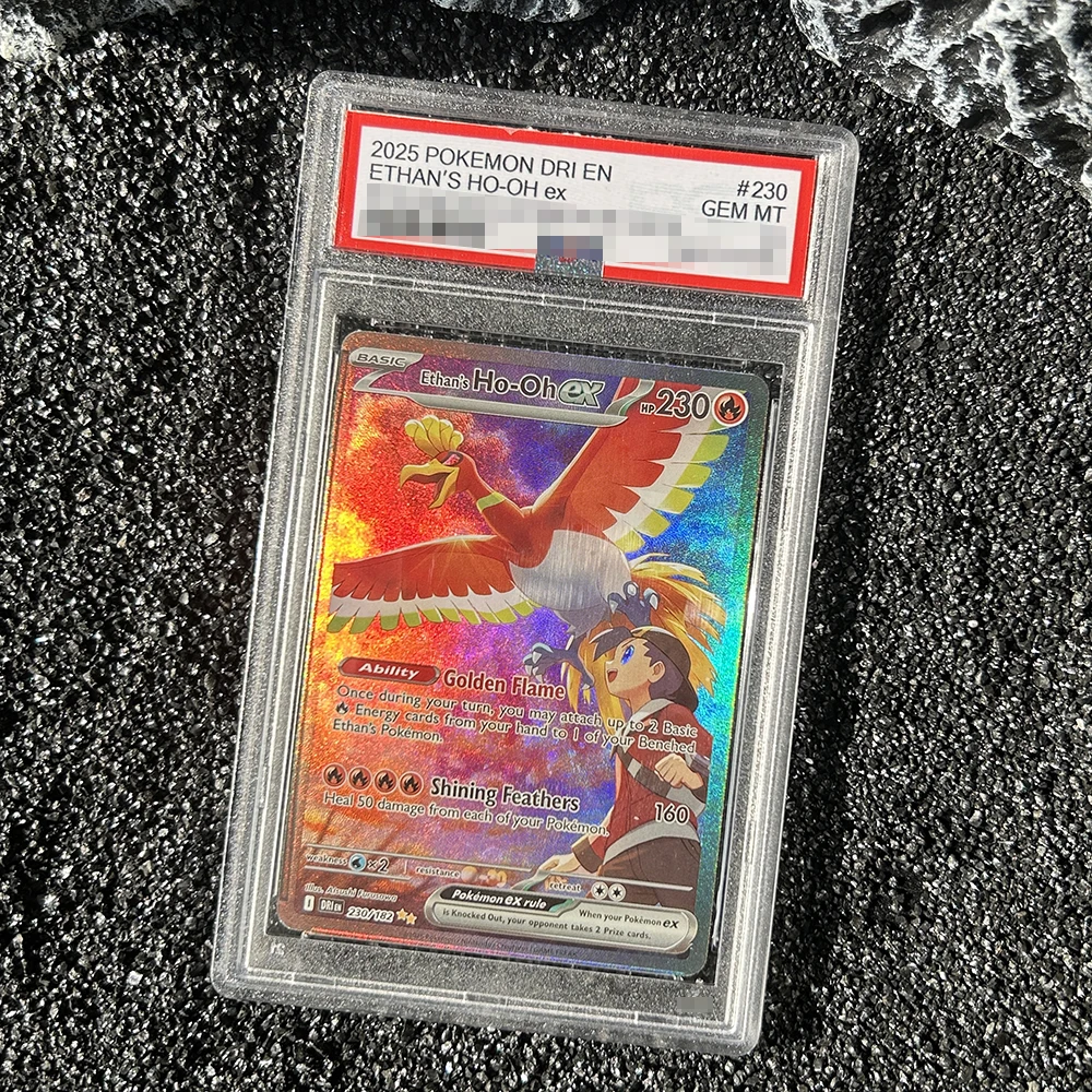 2025 DRI ETHAN'S HO-OH ex Angielska Wersja Karta PTCG Rzadka Karta Kolekcjonerska Flash Klasyczna Kolekcja Anime Karta Urodzinowa Prezent