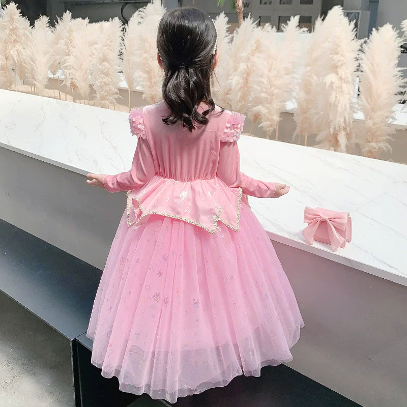 فستان صيفي فتاة هدية عيد ميلاد تأثيري حلي ملابس الأطفال الباليه Vestidos حفلة الزي الفتيات فساتين الأميرة رداء fille