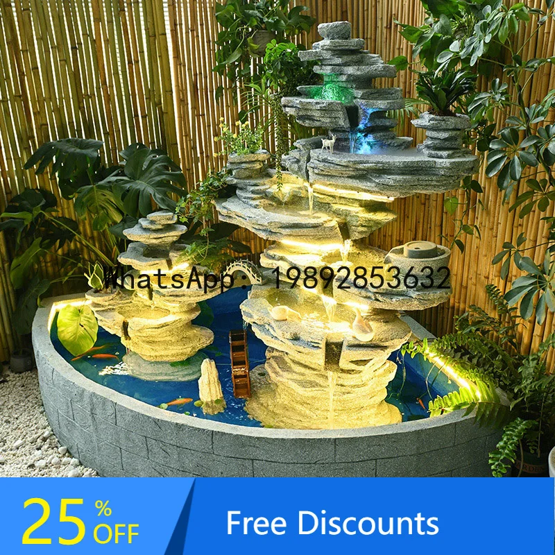 

XL Courtyard Garden Fish Pond Rockery Landscape Waterfall Flowing Water Fountain Villa Circulating Water Ornament