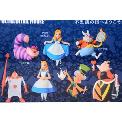 3Pcs 7-9cm Disney Alice's Adventures in Wonderland Cheshire Alice Figure Model Kid Collectible Hobby Toys Doll Gift For Children