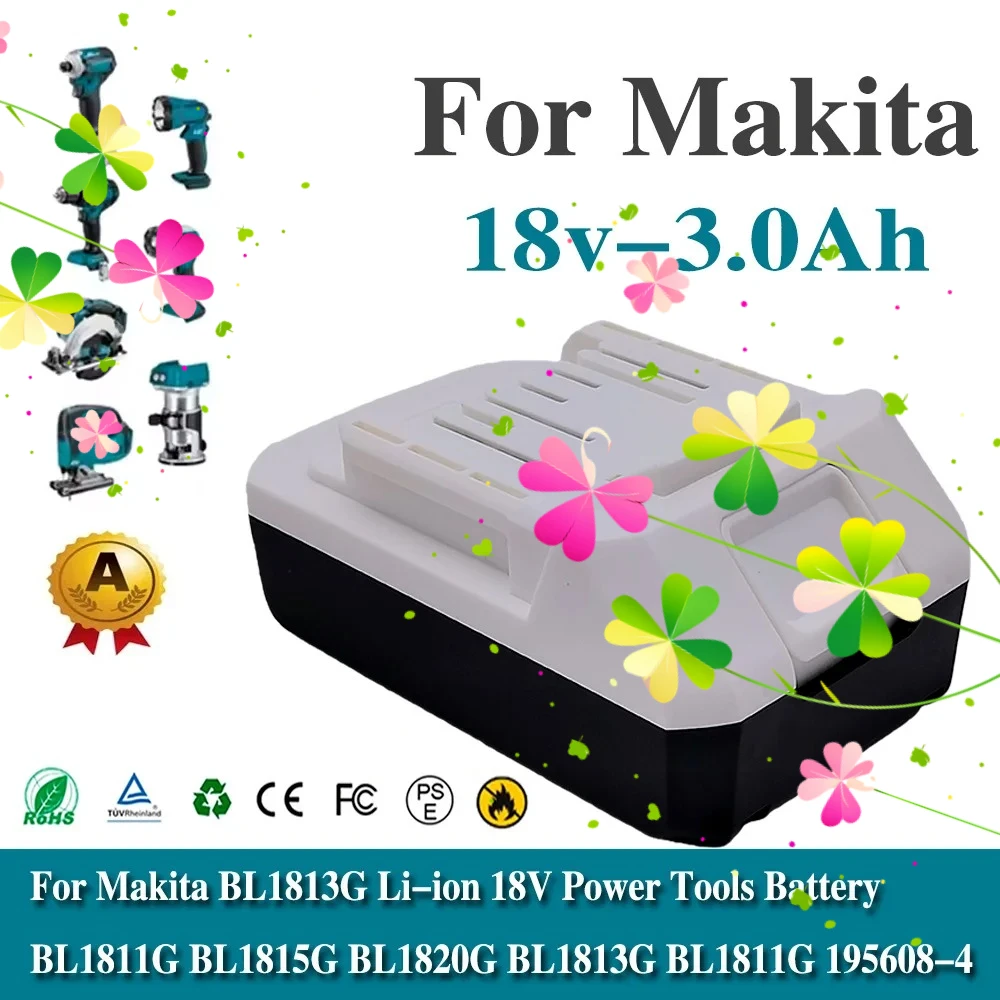 Power Tools Battery Brand new battery For Makita BL1813G Li-ion 18V 3.0Ah BL1811G BL1815G BL1820G BL1813G BL1811G 195608-4