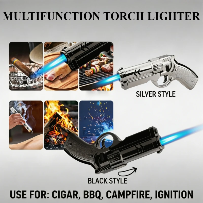 

New Compact Luxury EDC Turbine Torch, Windproof High-Temp Flame, Refillable Butane, Stylish Cigar Accessory for Daily Carry