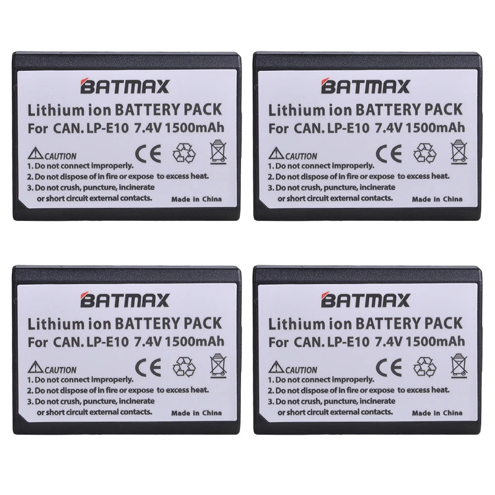 Bateria Batmax LP-E10 LP E10 1500mAh + ładowarka LCD z podwójnym portem USB do aparatów Canon EOS 1100D 1200D 1300D Kiss X50 X70 Rebel T3 T5 T6 T7