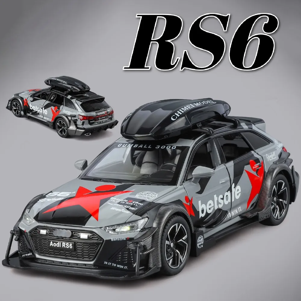 1:32 Scale RS6 SRT Tomahawk Car Model Toy Alloy Diecast Sound Light Pull Back Track Edition Models Presents for Boyfriend