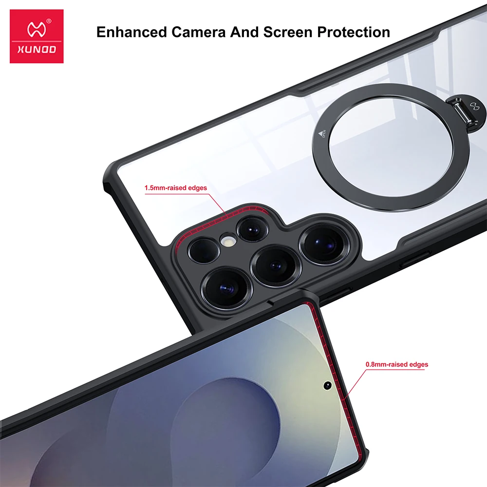 XUNDD Magnetic Case For Samsung Galaxy S25 Ultra, SGS Airbag Shockproof Cover Ultra Clear PC Back with Camera Lens Protection