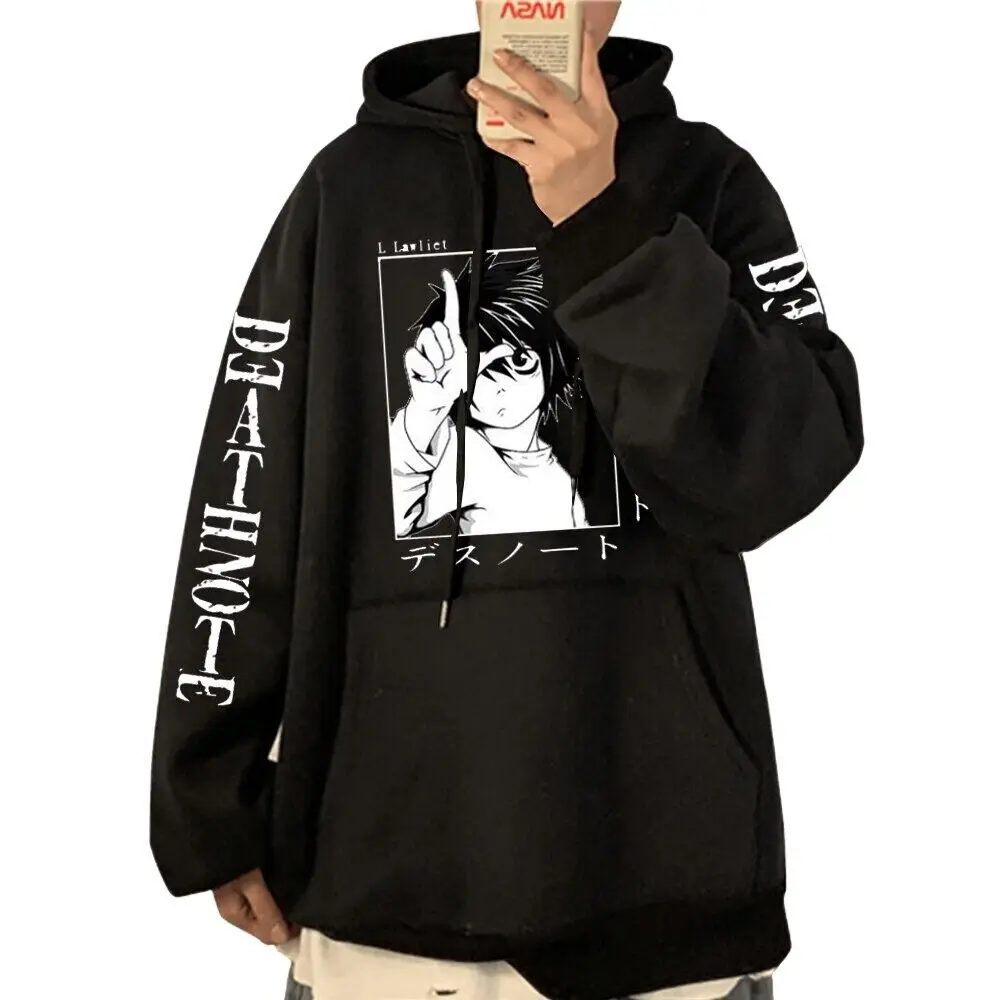 Cool Japanese Anime Death Note Print Pullover Sweatshirt Hoodie