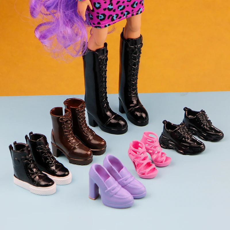 New Doll Shoes Boots Kids DIY Playing Doll Accessories Shoes Doll Decors Long Knees Boots Colorful Boots Girl Collection Toys