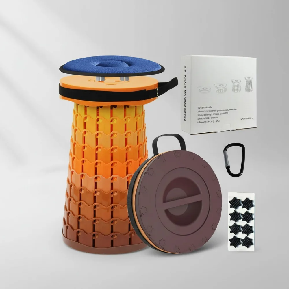 

Модернизированный складной табурет XXL с подушкой, регулируемая по высоте 19,7 дюйма, вместимость 1000 фунтов, портативный стул для кемпинга, пешего туризма, барбекю