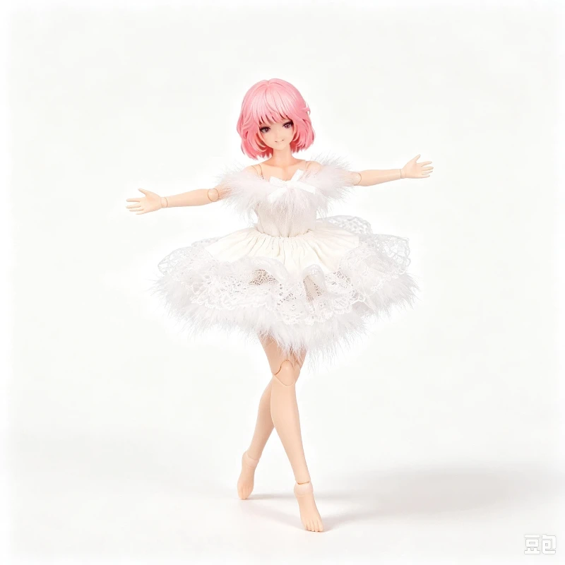 1/12 Scale Mecha Girl Irene Doll Outfit Feather Lace Ballet Tutu Skirt For Moon Body Escape Body Figure Costume