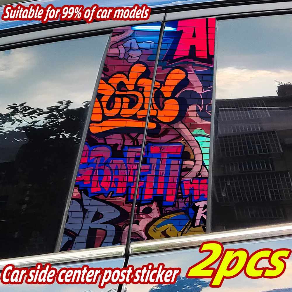 

Graffiti Car Stickers Auto B-pillar Car Center Column Decoration Cover Scratches Waterproof Sunscreen Vinyl Decals Accessories