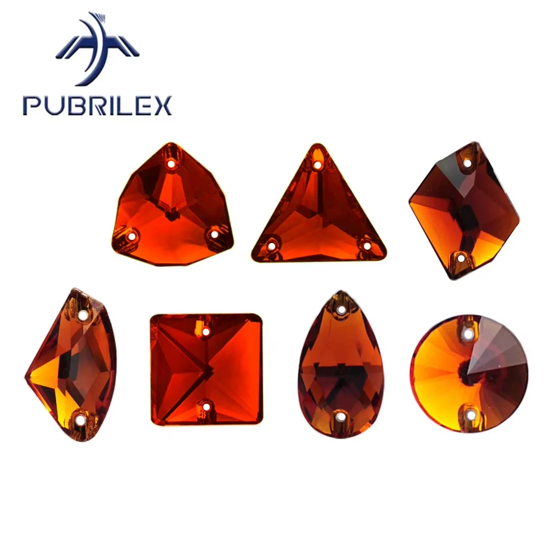Pubrilex Mandarinenfarbene Aufnäh-Strasssteine Kristall-Strass mit abgeschrägten Kanten Kleidungsstück-Dekorationen in Allen Formen – Detail 2