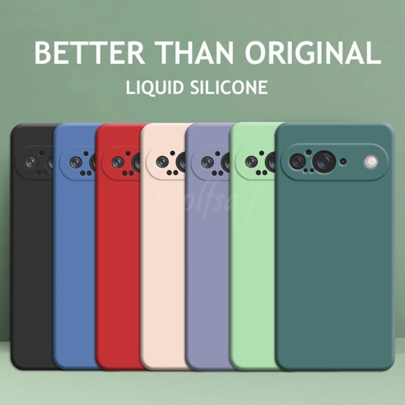 For Google Pixel 9 Case Liquid Silicone Rubber Protector Phone Case Google Pixel 9 Cover TPU Plain Case Pixel 9 Cover