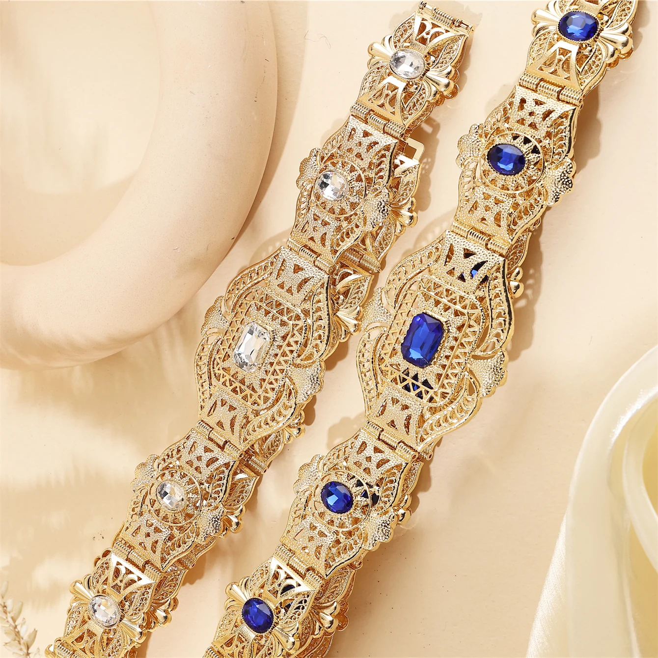 

Free Shipping - Saudi Arabian Bridal Waist Belt, Royal Vintage Style Women's Jewelry Belt, Perfect Festive Gift.