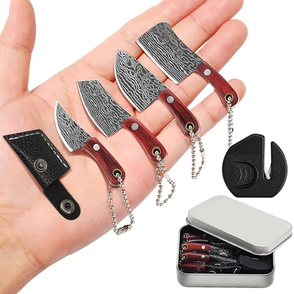 Mini Stainless Steel Portable Knife Outdoor EDC Fishing Cutting Keychain Knife Gift for Husband