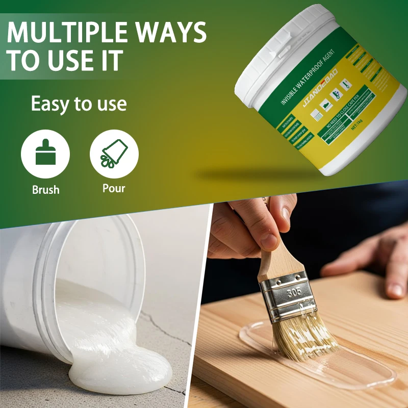 1 كجم عامل غير مرئي مقاوم للماء - تجفيف سريع للجدار، والسقف، وإصلاح تسرب الحمام، والاستخدام الداخلي/الخارجي #4