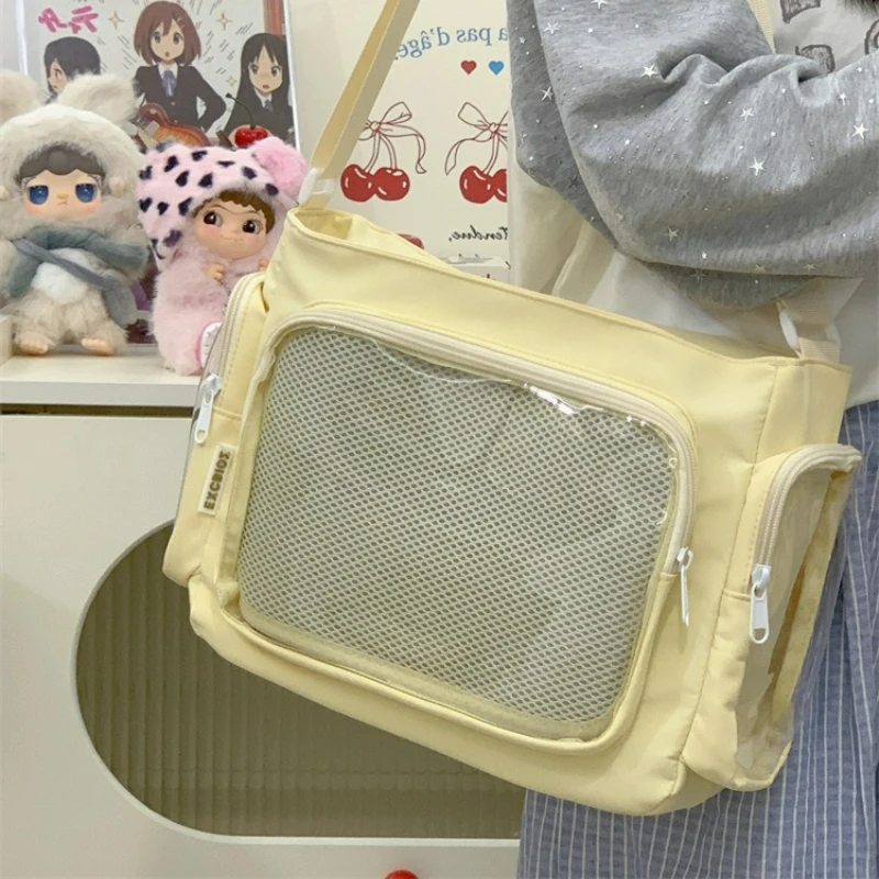 

Stylish Transparent Crossbody Bag for Women Large Capacity School Shoulder Bag Fashion Comfortable and Versatile Texture Ita Bag