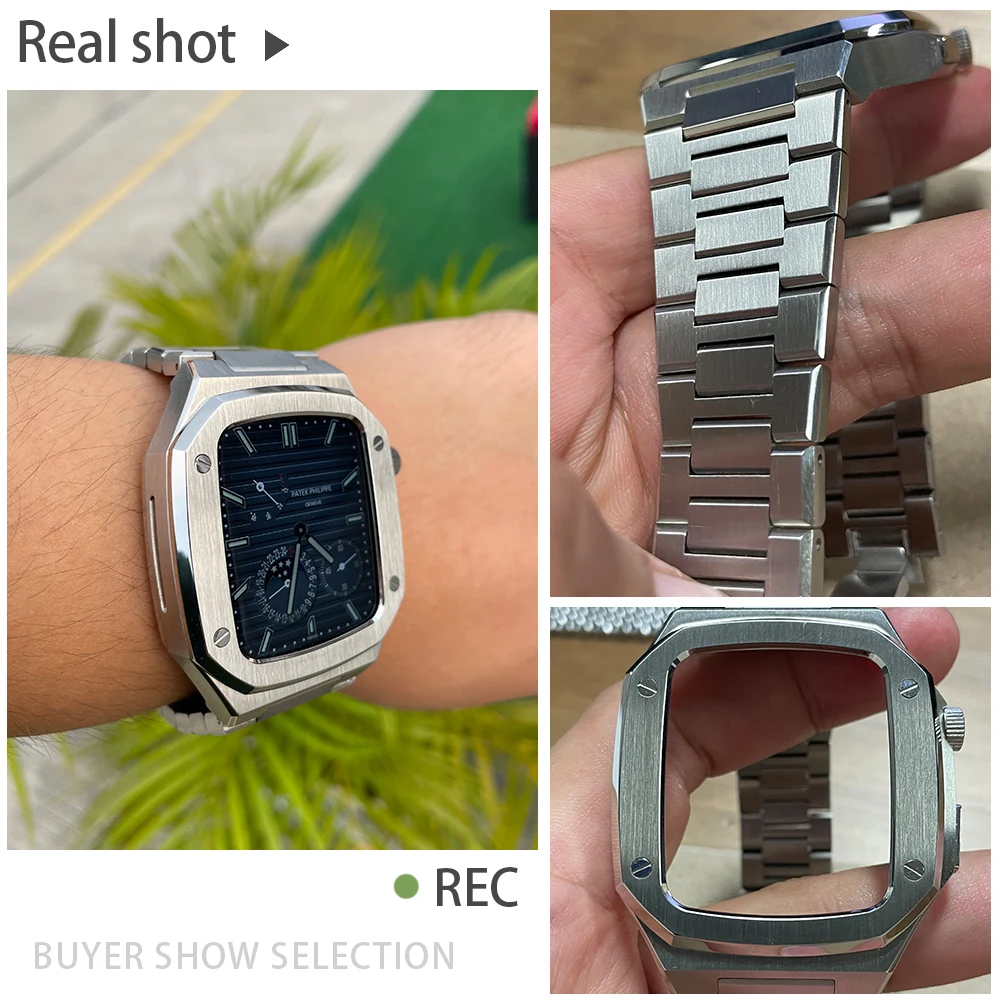 Stainless Steel Modification Kit For Apple Watch 9 8 Series 40MM 41MM 44MM 45MM Accessories Diamond Compatible IWatch 5/6/7/SE
