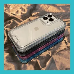 3 in 1 Transparent anti-fall shield phone case For iPhone 15 14 13 12 11 Pro Max 13 xs max shockproof protective back cover