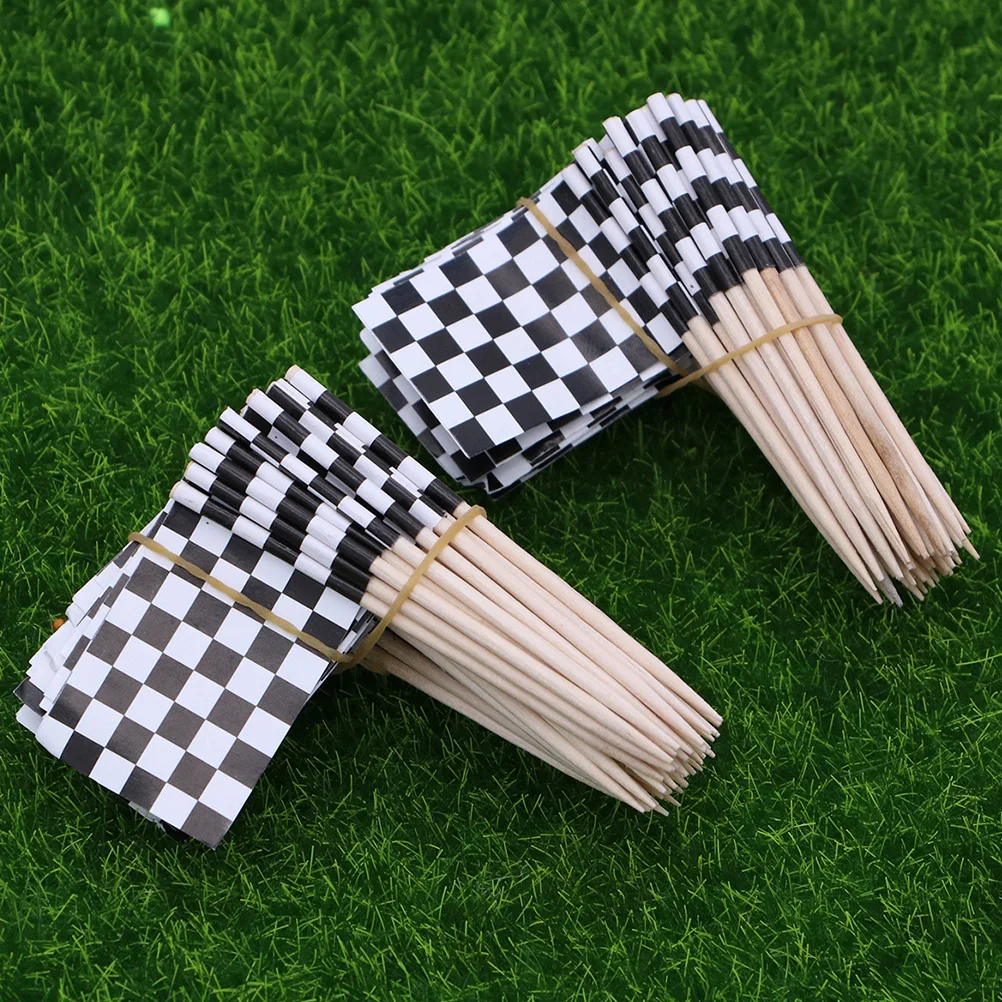 200 Uds. Banderas de palillos de dientes, banderas de madera en blanco para decoraciones de pasteles Diy, adornos de postre, selecciones de cóctel, recuerdos de fiesta, pastel de boda