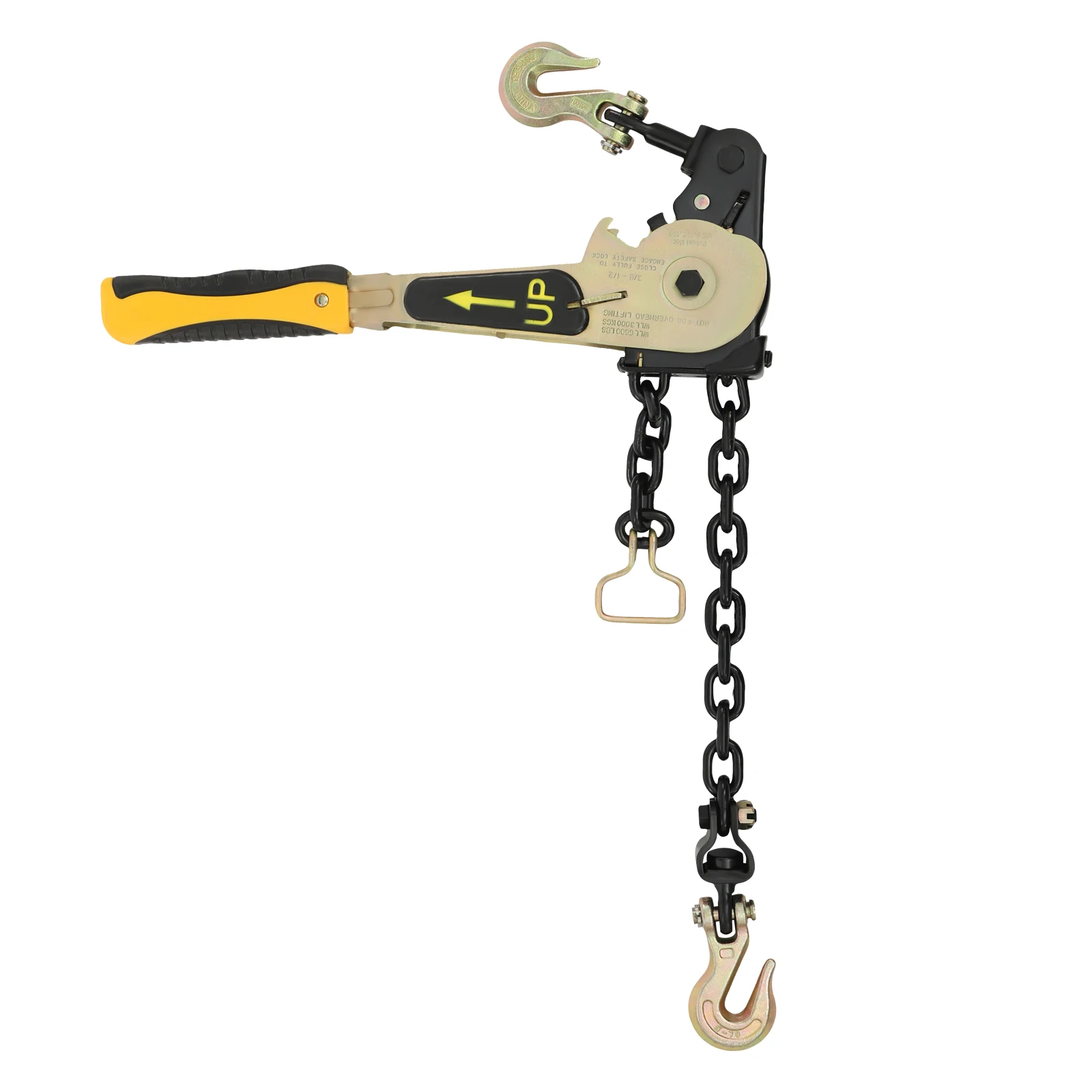 6600 lbs Ratcheting Chain Load Binder, 3/8-1/2in Heavy Duty Tie Down Ratchet Load Binder for Logging, Strapping, Hauling Freight