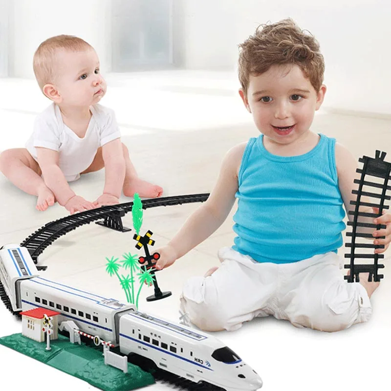 Simulation Harmony Electric Railway Train Electric Train Harmony Bullet Train Mold Educational Building Blocks Gifts