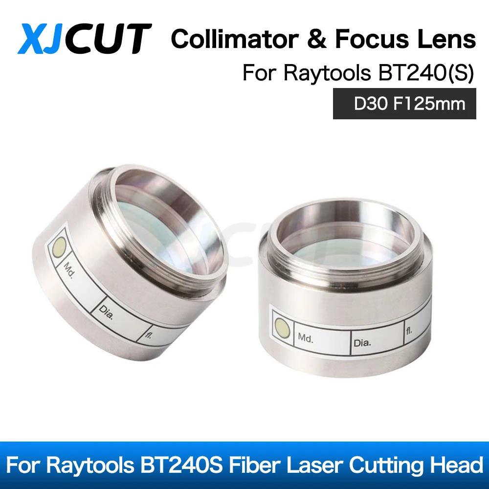 Imagem -03 - Xjcut Raytools Fibra Colimador Lente & Foco Lente D30 F100 125 mm para Raytools Fibra Laser Cabeça de Corte Bt240 Bt240s 04kw