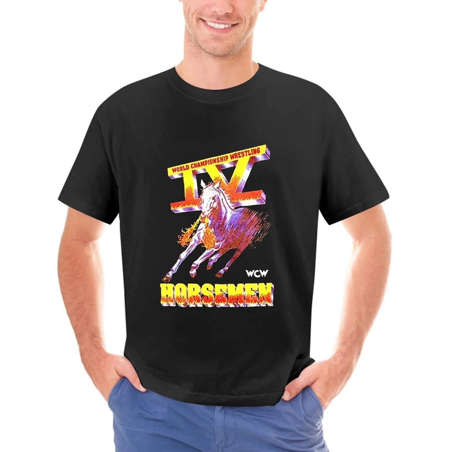 Camiseta con Logo de WCW-Four-4-Horsemen-Wrestling-Legends, talla S a 2XL