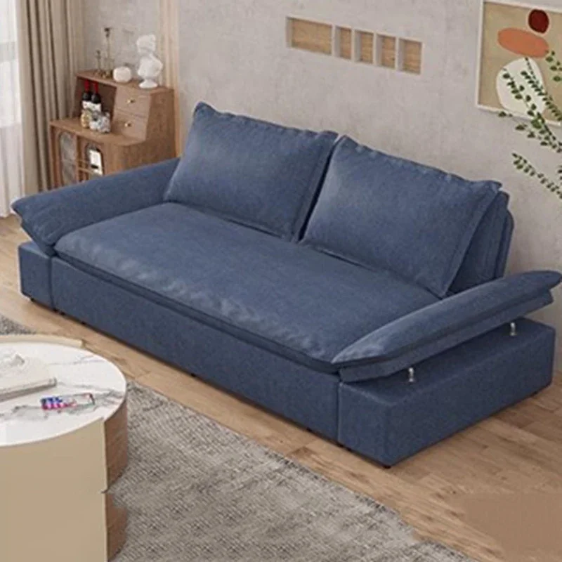 Fabric Blue Luxury Sofas Relaxing Sleeping Armchair Lazy Unique Sofas Floor Daybed Lounge Divani Da Soggiorno Home Furniture