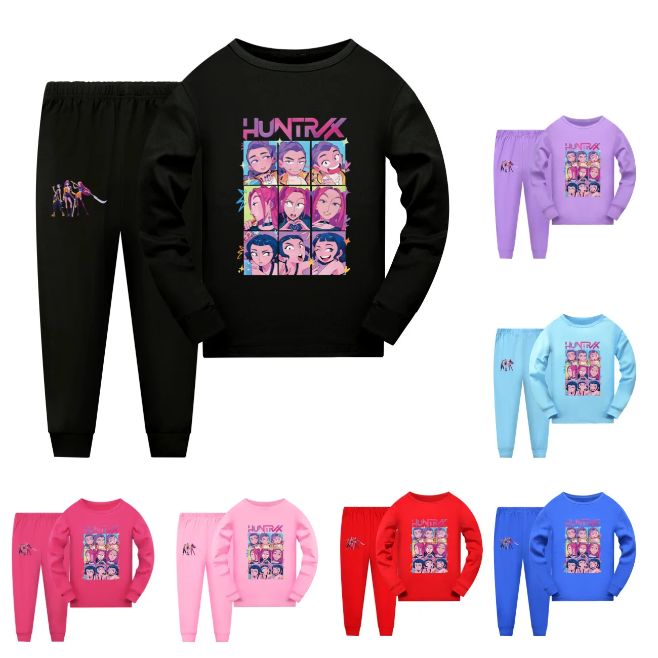 

KPop Demon Hunters Rumi Kids Pyjamas Huntrix Sports Boys Spring Autumn Baby Girls Clothing Comfortable Outfits T Shirt+Pants Set