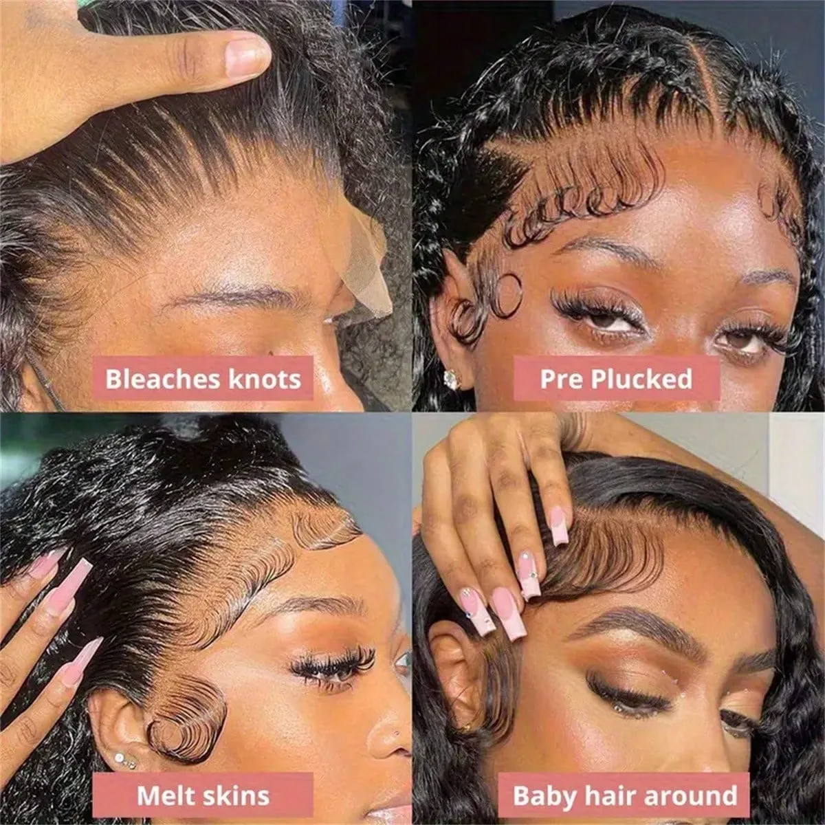 360 HD Full Lace Curly Wigs Human Hair Preplucked 13x6 13x4 Lace Frontal