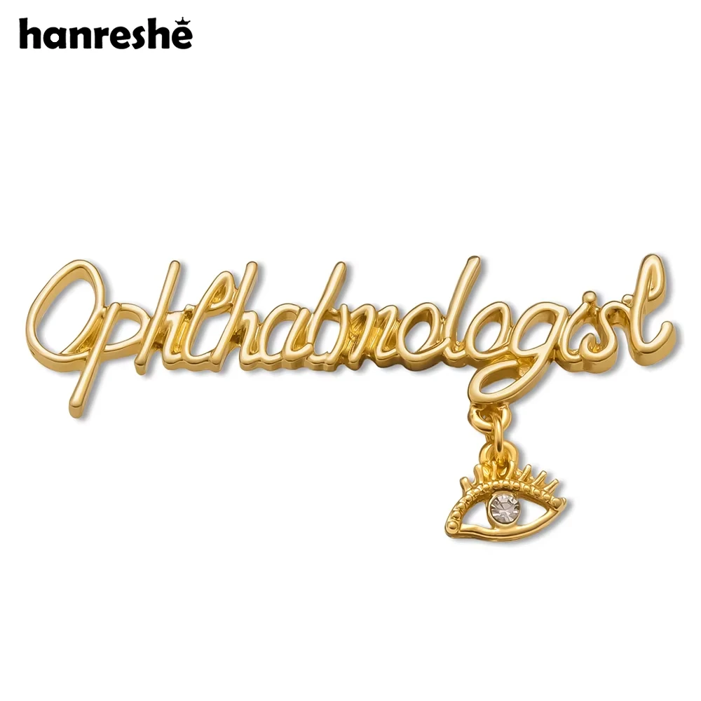 Hanreshe Ophthalmologist Medical Brooch Pin Eyes Ophthalmology Charm Jewelry Lapel Badge for Doctor Nurse Medicine Student
