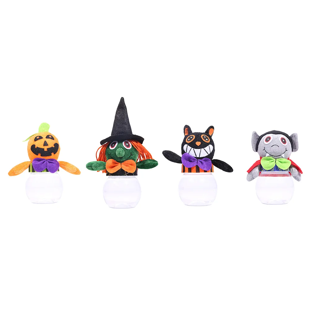 

1 Set 4 Pcs Halloween Decoration Pumpkin Witch Jar (Assorted Color) Candy Jar Gift Box Halloween Jar Pumpkin Jar