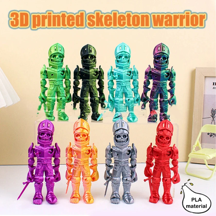 

3D Printed Skeleton Action Figures Skeleton Knight Figurines With Flexible Joints Collectible Novelty Toy For Kid Adult Gifts