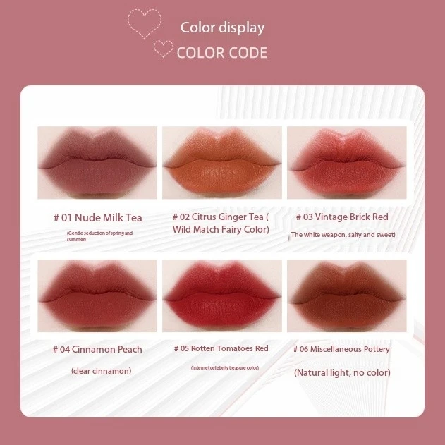 6-color Optional Lipstick MAFFICK Light Fog Matte Lipstick Matte Surface Lasting Non Stick Cup Good-looking Premium Lipstick