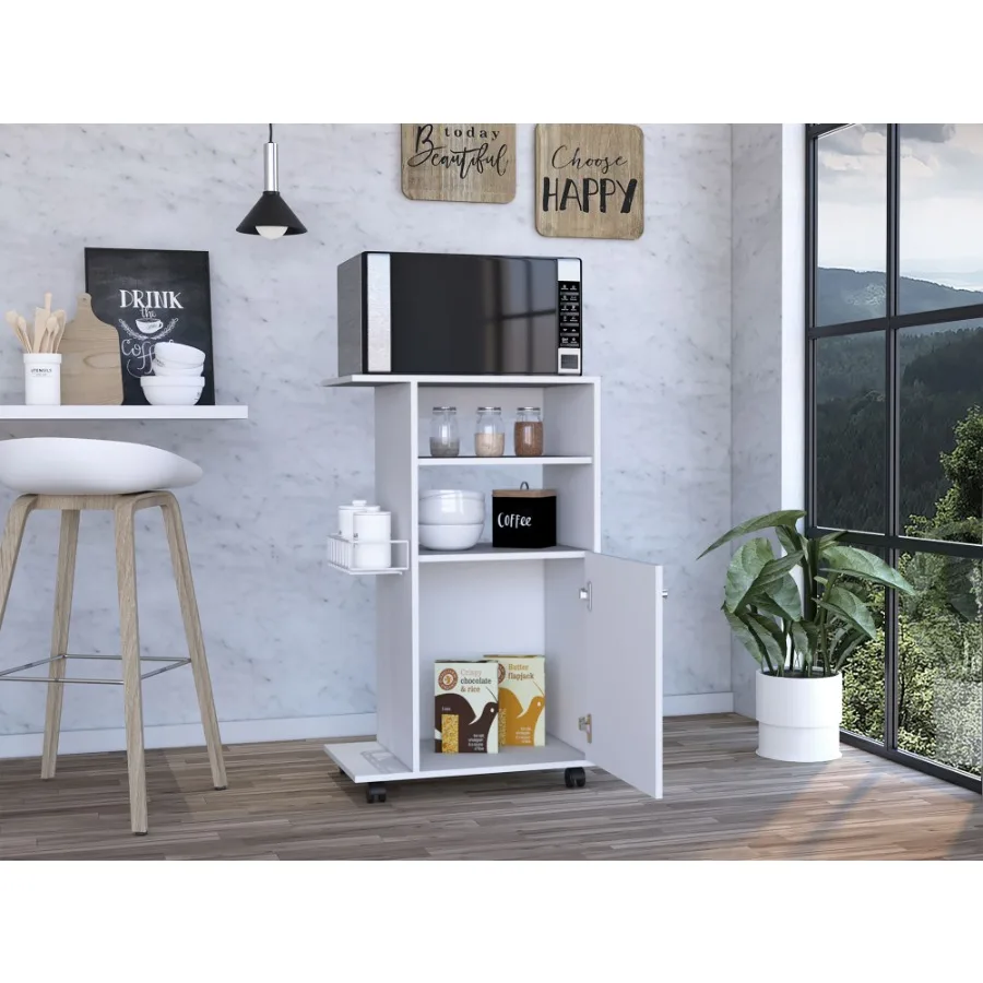 عربة مطبخ Napenthe 1 Shelf مع عجلة بيضاء