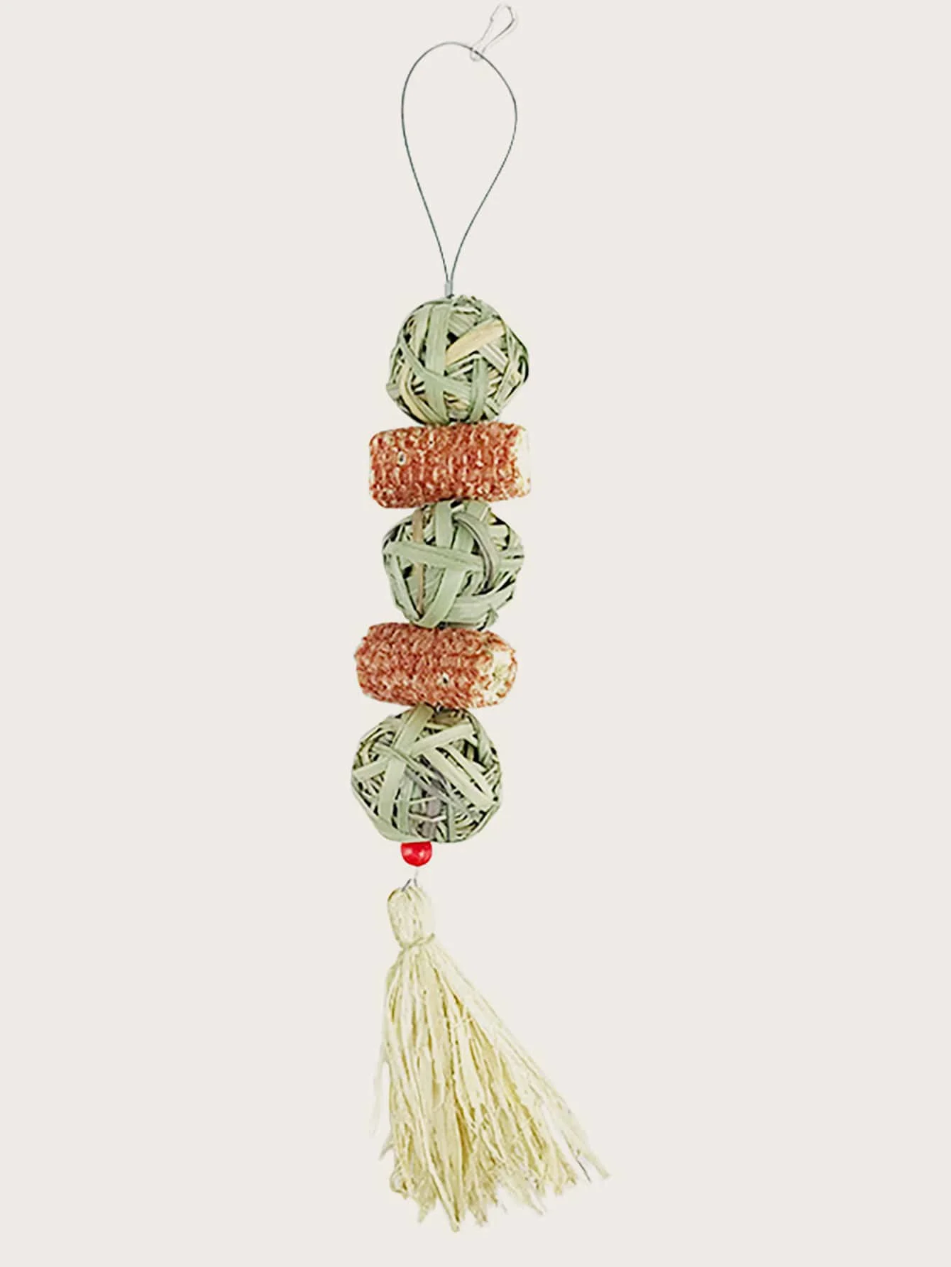 1PC-Pet rabbit grass woven ball hanging string rabbit grinding toy view 4