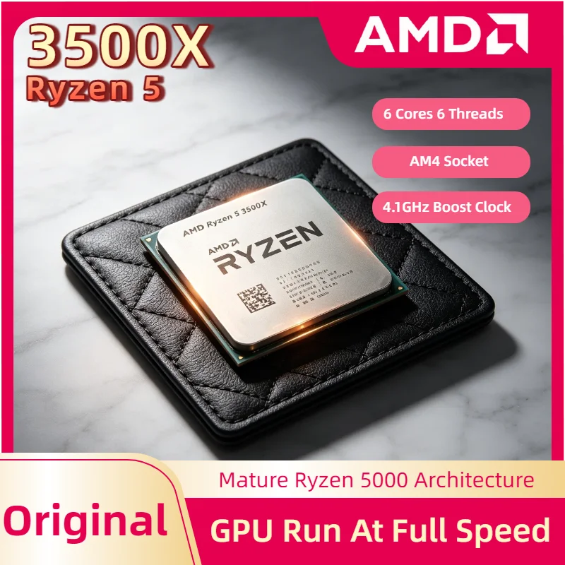 Procesador AMD Ryzen 5 3500X R5 3500X de 3.6GHz, Seis Núcleos, Seis Subprocesos, CPU de 7NM, 65W, L3 32M, Socket AM4, Sin Paquete, Pro Max Ultra