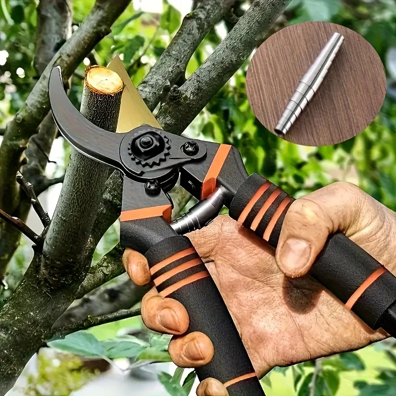 1pcsTitanium Garden Shears 21.59cm, Ultra Sharp, Heavy Duty, Non-Slip Grip