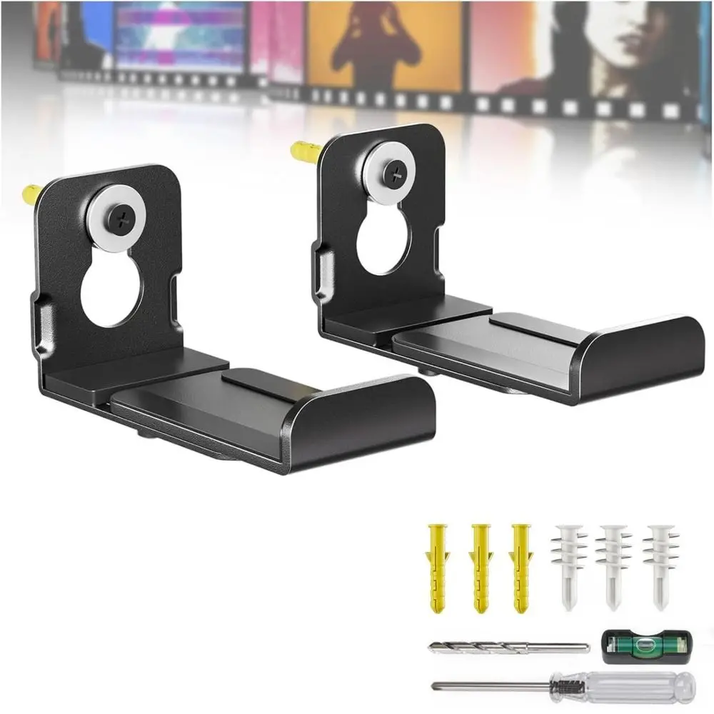 

Комплект из 2 прочных настенных кронштейнов для колонок: экономия места, простая установка, регулируемые универсальные держатели для центрального канала