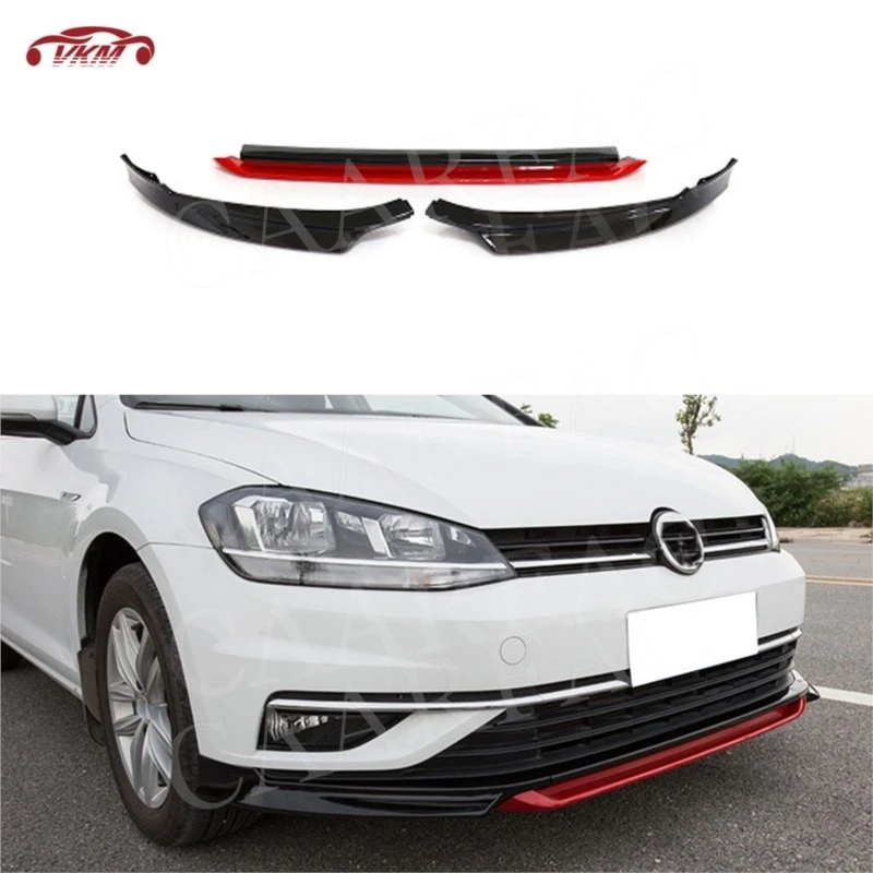 ABS Red Black White Front Lip Spoiler Aprons Head Bumper Guard For Volkswagen Golf MK7.5 Standard 2018 2019 Not For GTI