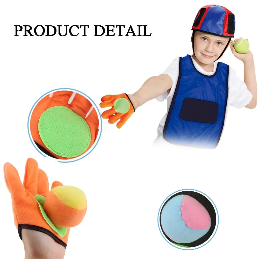 1 Set Kids Sucker Sticky Ball Toy Outdoor Fun Sports Catch Ball Game Parent-child Multiplayer Interactive Games Exercise Toys