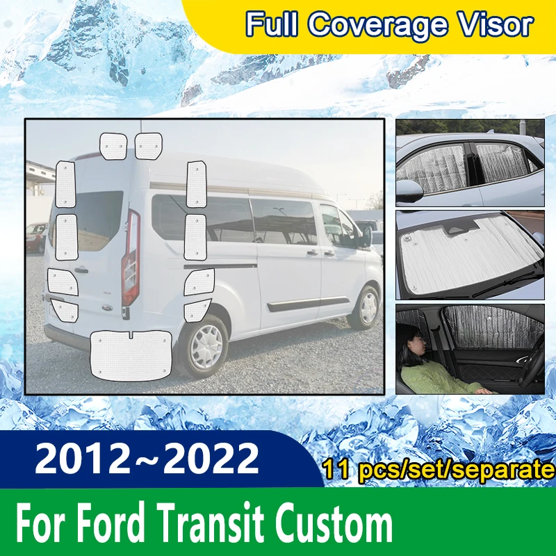 

Full Covers Sunshades For Ford Transit Custom 2012~2022 Car Sun Protection Windshields Side Window Visor Shaby Car Accessories