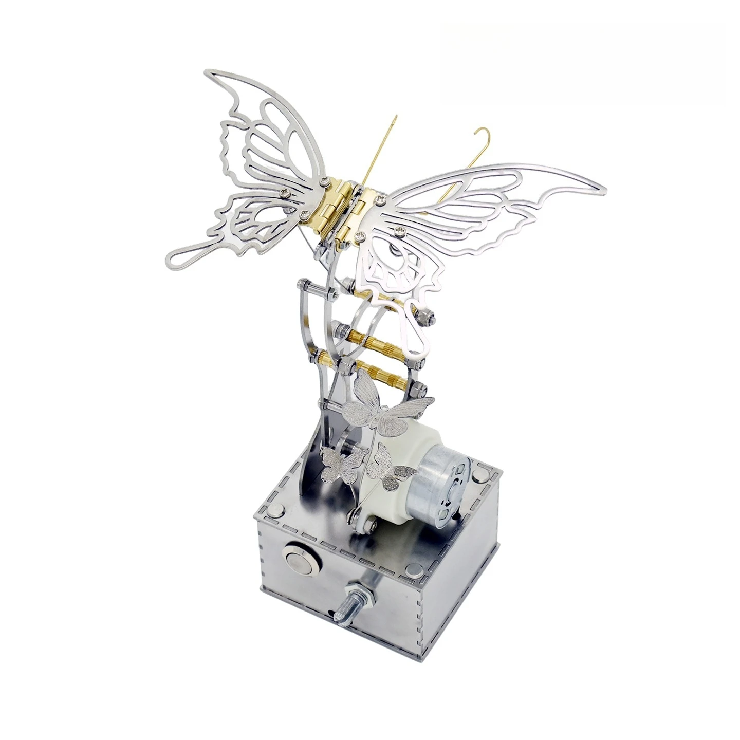 تمثال فراشة ميكانيكية نموذج فراشة ميكانيكية ديكور سطح المكتب الإبداعي هدية فراشة ميكانيكية كهربائية معدنية