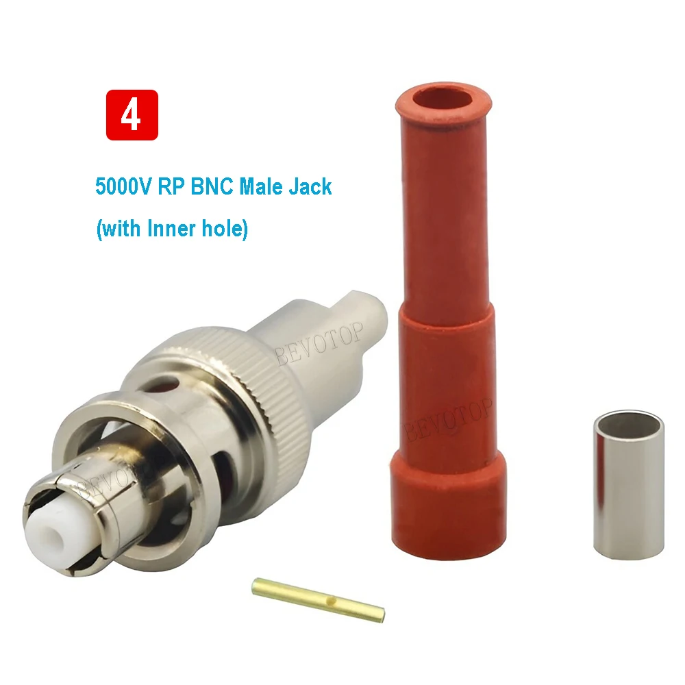 1PCS High Voltage 3000V/5000V SHV Connector RP-BNC Male/ Female High Quality RF Coaxial Connector for RG58 LMR195 RG223 Cable