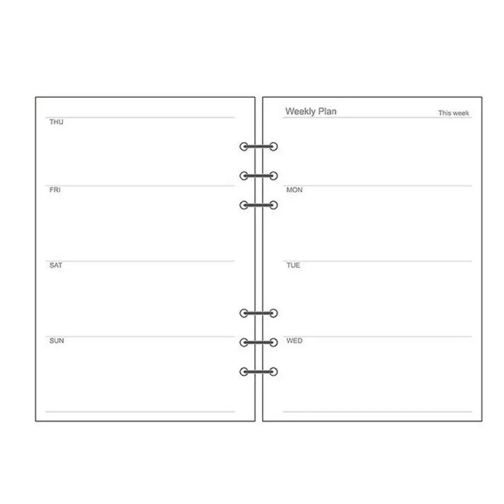 Estudantes dot diário planejador linha para fazer lista espiral fichário dentro da página recarga de papel folha solta página interna caderno recarga
