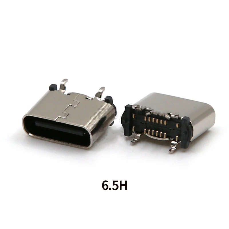 2 Stück USB Typ-C 16P Buchse 180 Grad Vertikal SMD DIP Board 5,5/6,5/6,8/7,4/8,8/10,0/10,5mm 16-Pin USB-C Typ-C Anschluss – Detail 5