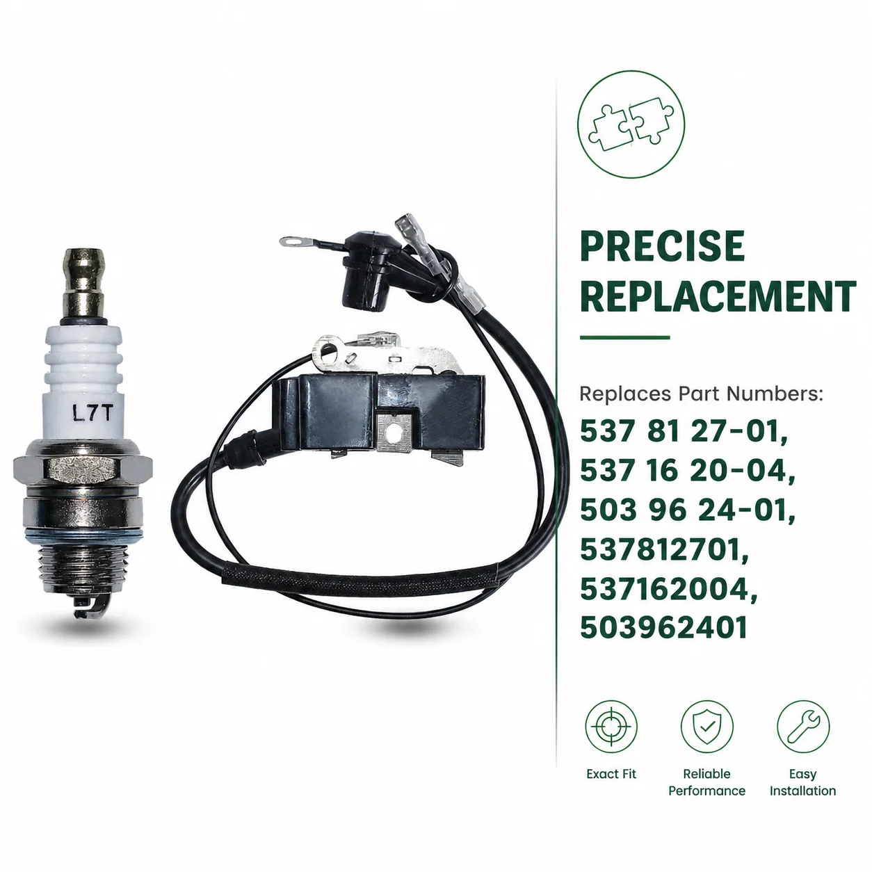 Ignition Coil Spark Plug Kit For Husqvarna 340 345 346XP 350 351 353 357 359 362 365 371 372XP X-Torq 375K 385 390XP Chainsaw