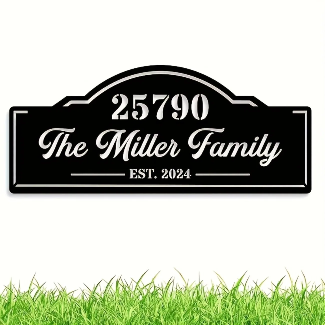 Benutzerdefiniertes Hausnummernschild aus Metall – personalisierter Adressschild für den Außenbereich, Wandbehang im klassischen Stil, vielseitig einsetzbar für Zuhause.