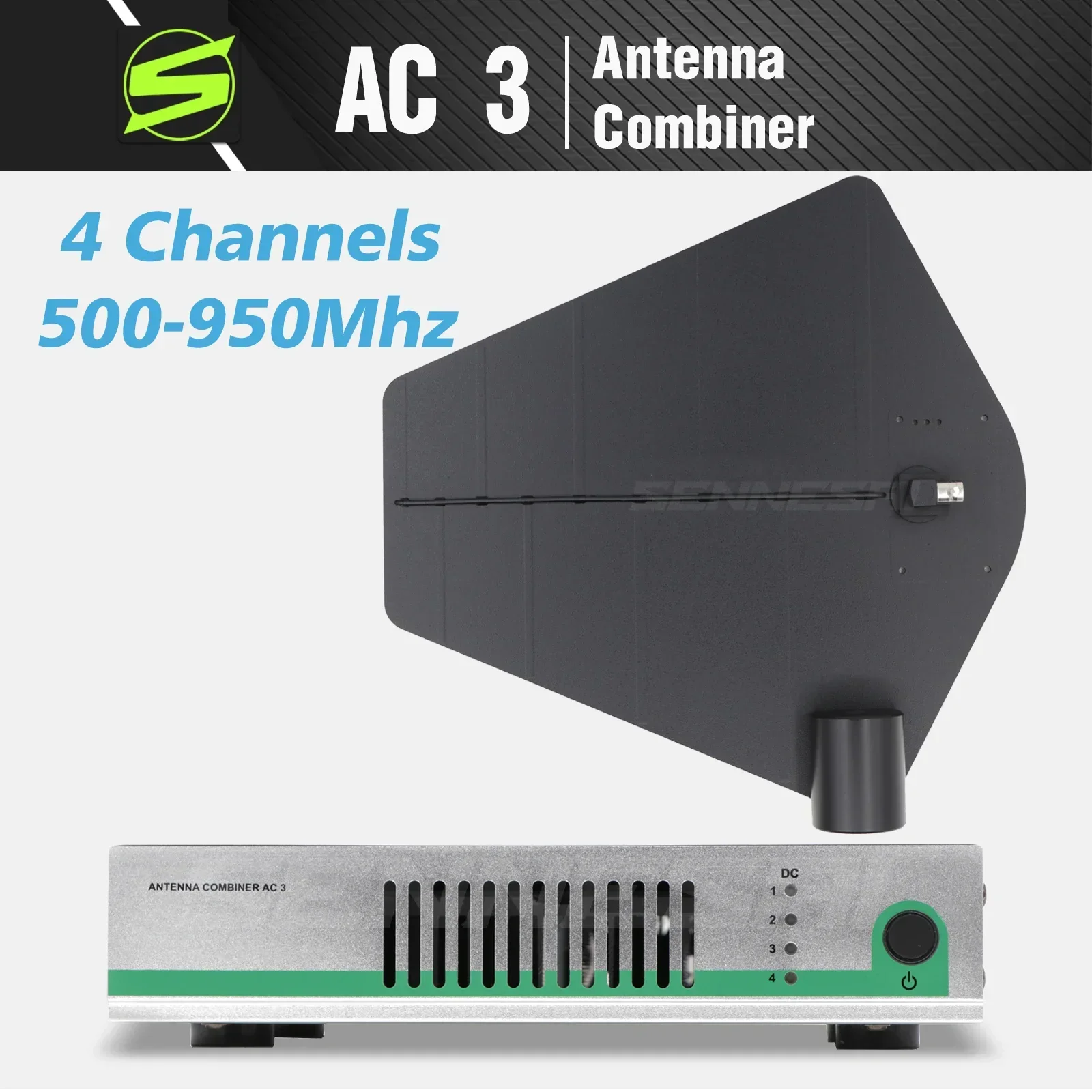 

AC10/AC8 Antenna Distributor Wireless Monitor System Professional Stage Antenna Combiner Amplifier，UHF 4 Channels 500-950MHz