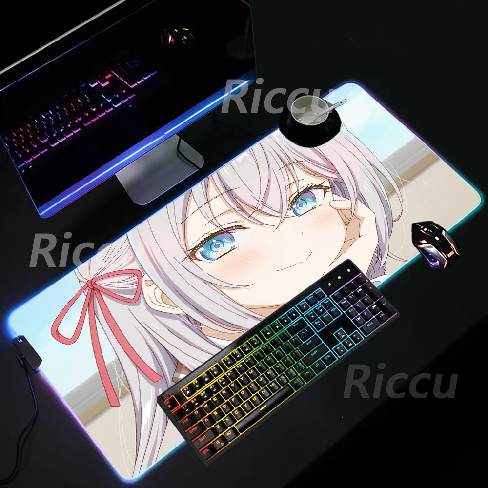 Alisa Mikhailova Kujou PC Table mat High definition print RGB Mouse Pad Desktop games XXL Large size game accessories mouse pad